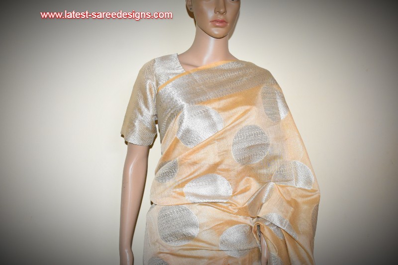 Silk cotton  saree with Silver thread work