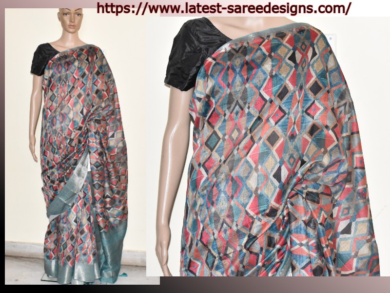 Cotton silk saree with Geometrical designs