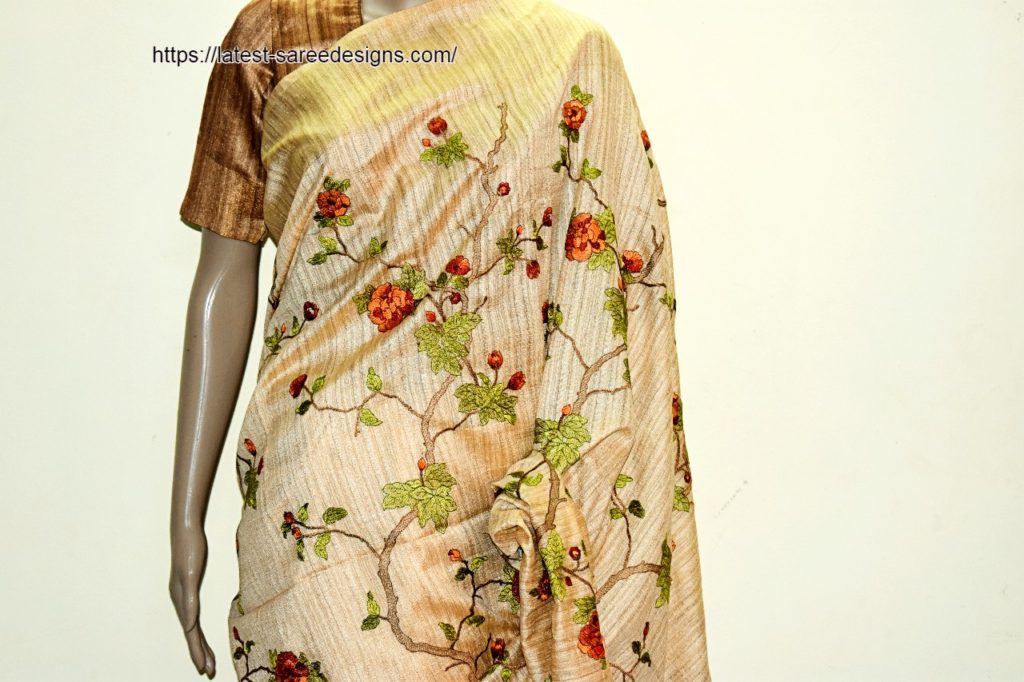 Floral embroidery saree