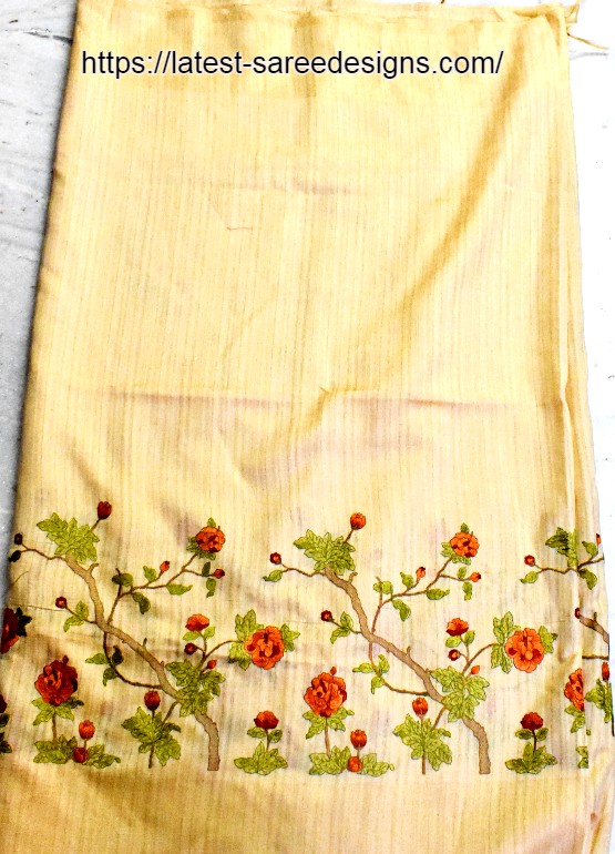 Floral embroidery saree
