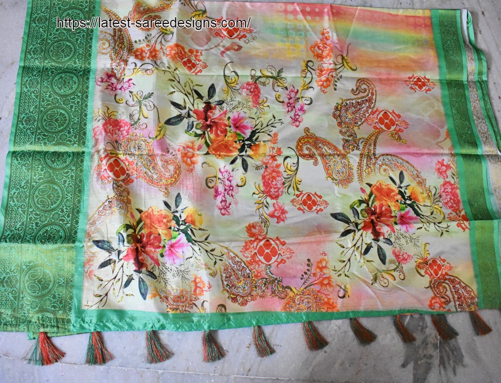 Floral print saree