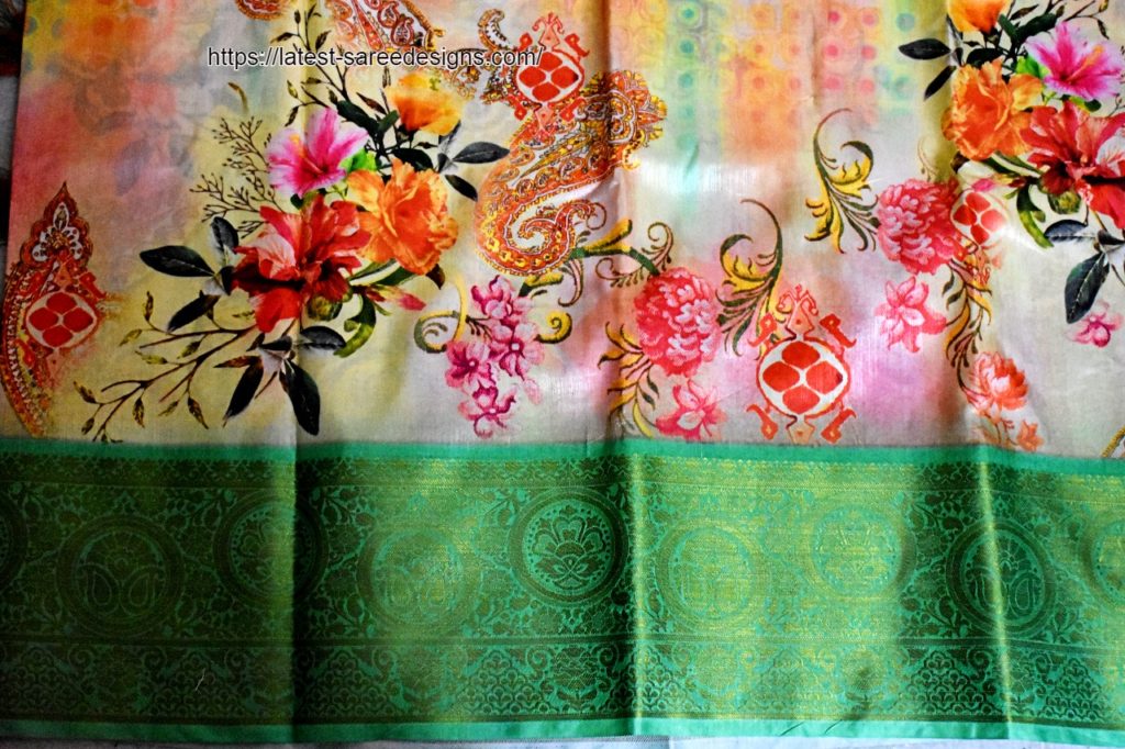 Floral synthetic saree
