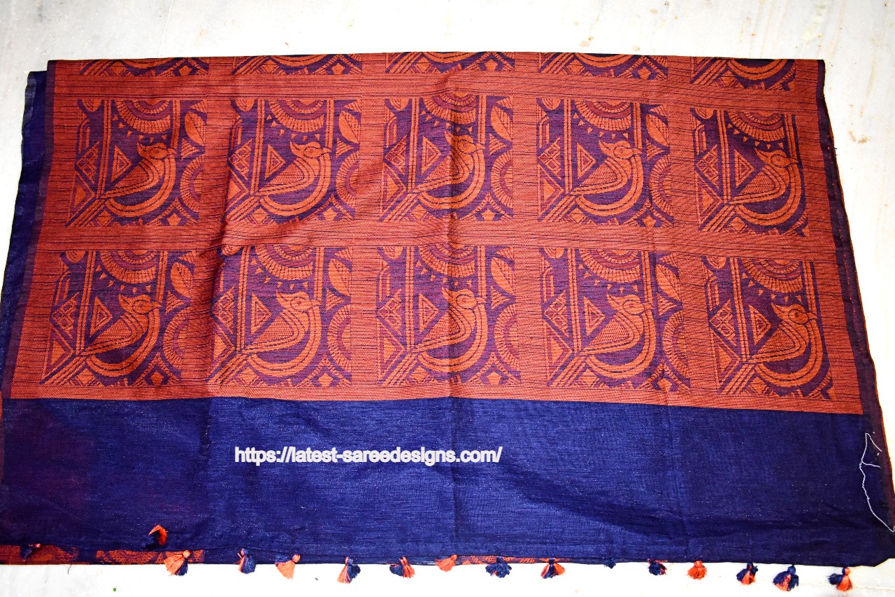 Cotton saree with thread work weaving