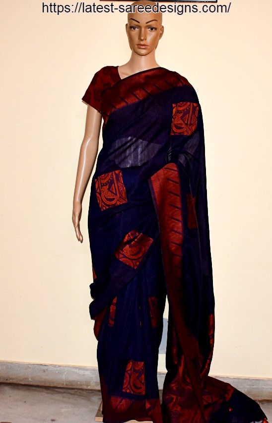 Cotton saree with thread weaving