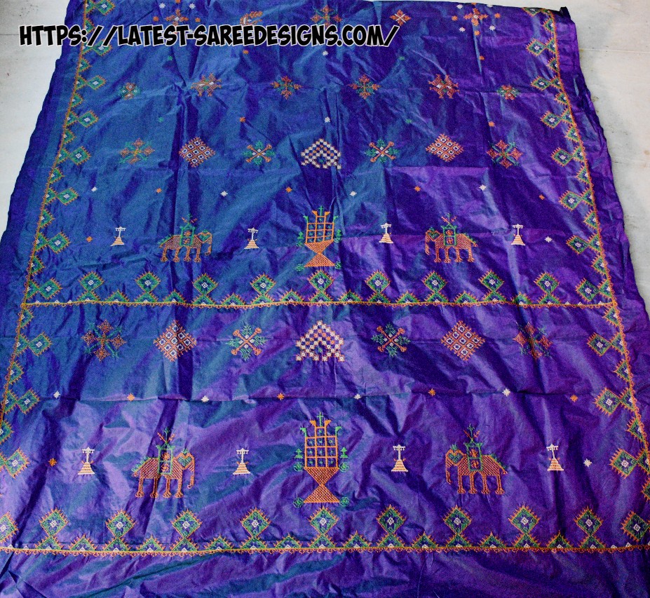 Indian embroidery saree- Kasuti saree