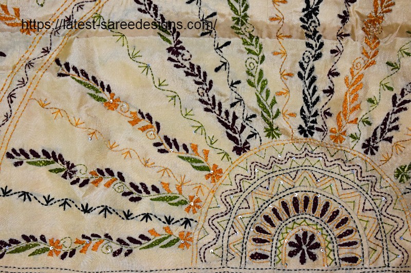 Indian Embroidery saree- Katha/Kantha saree