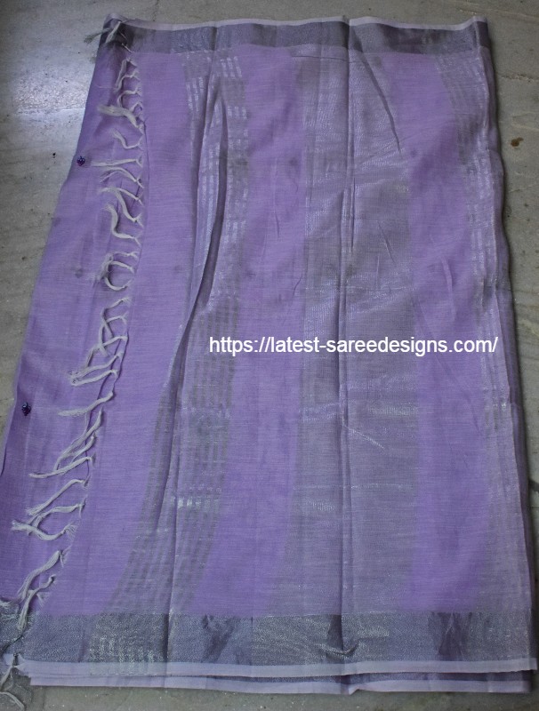 Lavender linen saree