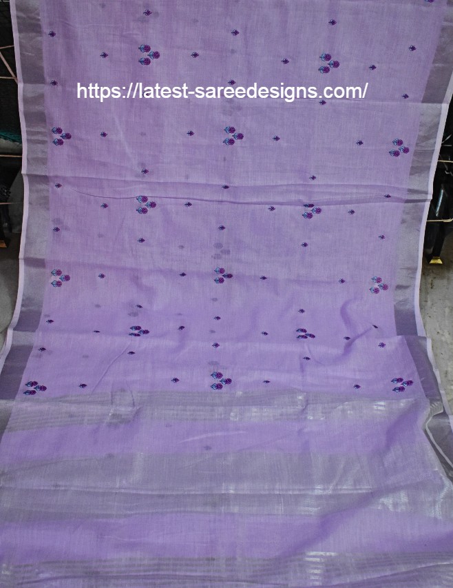 Beautiful lavender linen saree