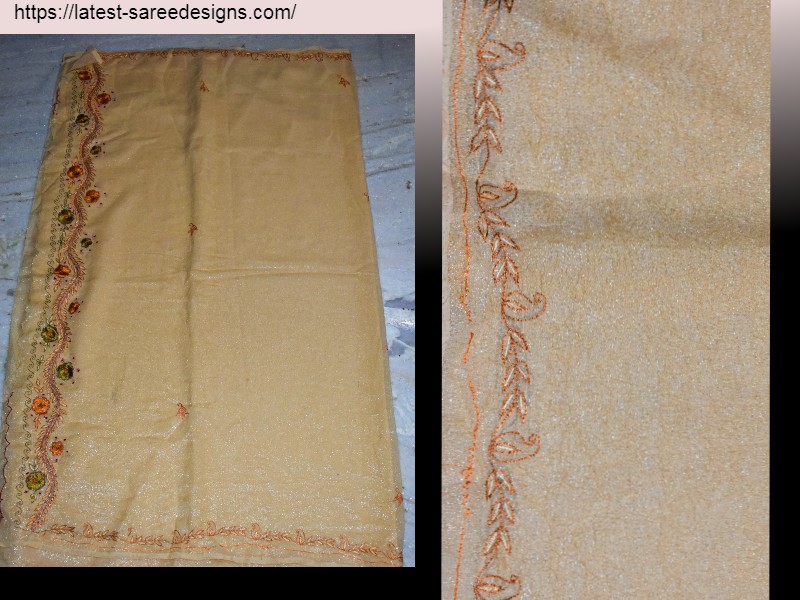 Tissue saree with aari work